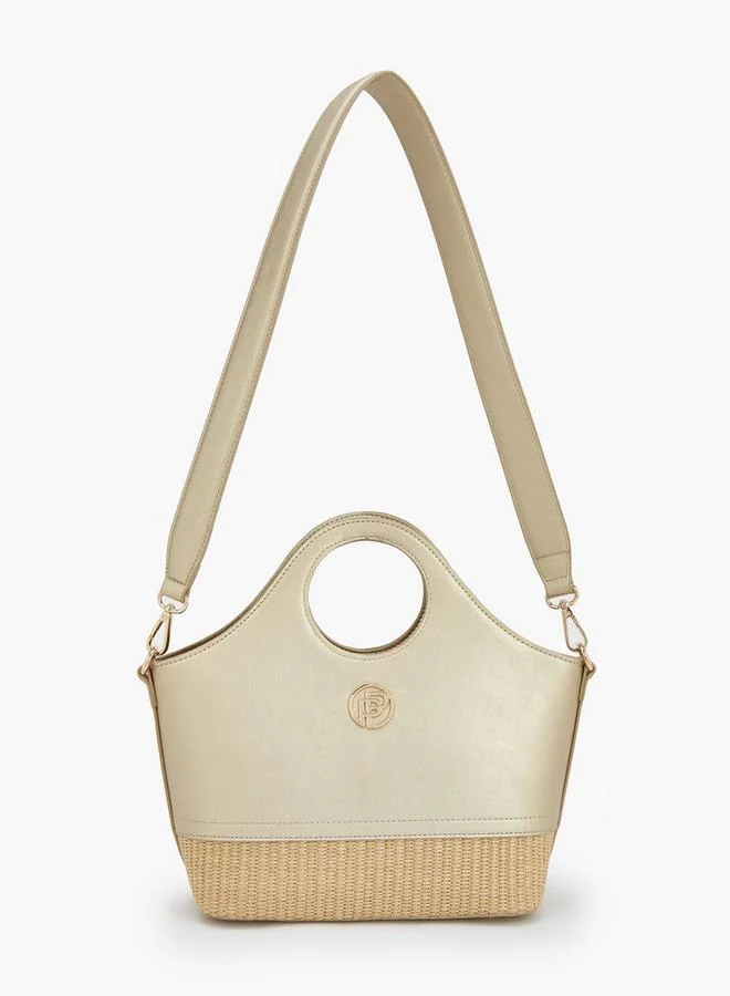 ببرمنة Textured Tote Bag With Zip Closure